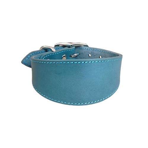 UOSIA Breites Echtleder Hundehalsband Für Greyhounds – Verstellbare Metallschnalle, Wasserdicht, Elegant Und Luxus Für Hunde Großer Und Mittlerer Rasse von UOSIA