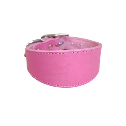 UOSIA Breites Echtleder Hundehalsband Für Greyhounds – Verstellbare Metallschnalle, Wasserdicht, Elegant Und Luxus Für Hunde Großer Und Mittlerer Rasse von UOSIA