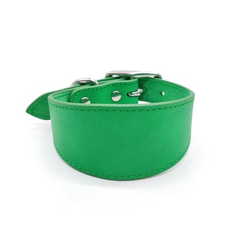 UOSIA Breites Echtleder Hundehalsband Für Greyhounds – Verstellbare Metallschnalle, Wasserdicht, Elegant Und Luxus Für Hunde Großer Und Mittlerer Rasse von UOSIA