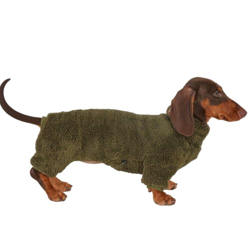 UOSIA Dackel-Hund-Fleece-Jumpsuit Mode Rollkragenpullover 16-Beine Hunde Winter Warmer Pullover Mantel Dehnbarer Hund-Onesie Pyjama für Mini-Dackel von UOSIA