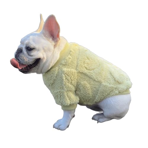UOSIA Fleeceweste French Bulldog Pullover Herzform Warmer Hundepullover mit elastischen Bündchen Modischer einfarbiger Wintermantel für French Bulldog, Dackel von UOSIA
