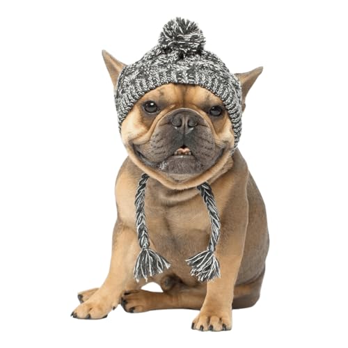 UOSIA Französische Bulldogge Wintermüt, Warmer Haustierhund Gestrickte Hut Winter Hund Hut Mit Ohrlöchern Und Langen Tassel Hüte Für Kleine Hunde Pink/Grau Bequeme Haustier Warme Kappen UOSIA Französische Bulldogge Wintermüt, Warmer Haustierhund Gestrickte Hut Winter Hund Hut Mit Ohrlöchern Und Langen Tassel Hüte Für Kleine Hunde Pink/Grau Bequeme Haustier Warme Kappen von UOSIA