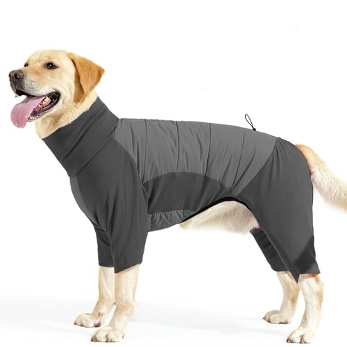 UOSIA Ganzkörper-Wintermantel für Hunde 4 Beine Rollkragen wasserdichter Hundeanzug mit Leinenöffnung verstellbar weiches Fleece Hundejacke für kaltes Wetter für große Hunde UOSIA Ganzkörper-Wintermantel für Hunde 4 Beine Rollkragen wasserdichter Hundeanzug mit Leinenöffnung verstellbar weiches Fleece Hundejacke für kaltes Wetter für große Hunde von UOSIA
