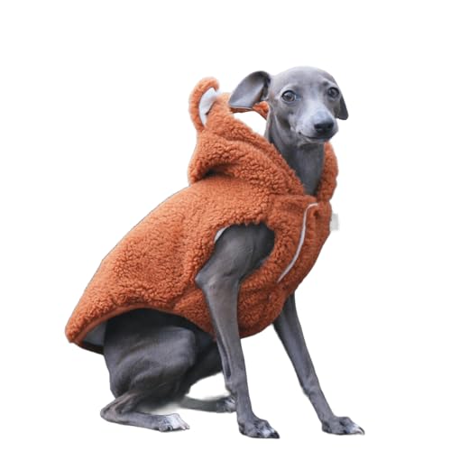 UOSIA Greyhound Gemütliche Fleece Pullover Whippet Winter Warm Hoodie Weste Mittelgroße Große Hund Pyjamas Mit Niedlichen Ohr Fluffige Weiche Pyjamas Für Greyhound Whippet von UOSIA