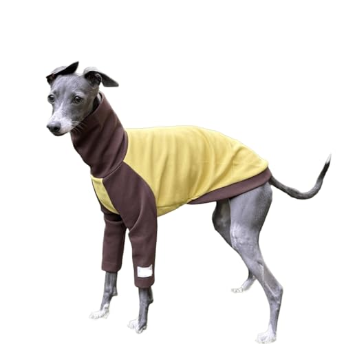 UOSIA Greyhound-Hundepullover-Strampler Gelber Whippet Zwei-Beiniger Gemütlicher Rollkragenpullover Kostüm Winter-Haustier-Langarm-Pullover-Shirt für mittelgroße bis große Hunde UOSIA Greyhound-Hundepullover-Strampler Gelber Whippet Zwei-Beiniger Gemütlicher Rollkragenpullover Kostüm Winter-Haustier-Langarm-Pullover-Shirt für mittelgroße bis große Hunde von UOSIA
