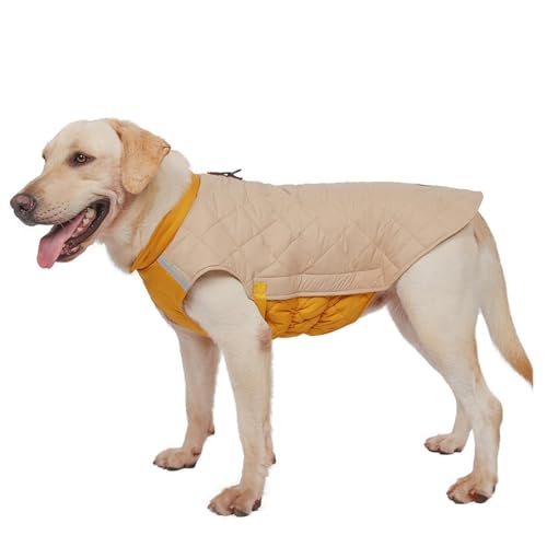 UOSIA Große Hunde Pufferjacke Warme, wattierte Hundeweste für kaltes Wetter mit D-Ringen Reflektierende, verstellbare Schnee-Jacke für mittelgroße bis große Hunde von UOSIA
