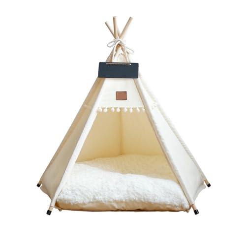 UOSIA Haustier Teepee Mit Dickem Kissen Und Blackboard, 24 Zoll Tragbare Haustierzelte Für Kleine Hunde Oder Katzen Waschbares Katzenhaus UOSIA Haustier Teepee Mit Dickem Kissen Und Blackboard, 24 Zoll Tragbare Haustierzelte Für Kleine Hunde Oder Katzen Waschbares Katzenhaus von UOSIA