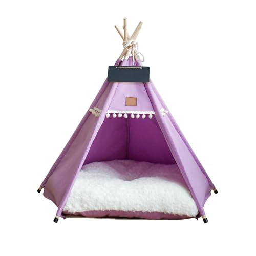 UOSIA Haustier Teepee Mit Dickem Kissen Und Blackboard, 24 Zoll Tragbare Haustierzelte Für Kleine Hunde Oder Katzen Waschbares Katzenhaus UOSIA Haustier Teepee Mit Dickem Kissen Und Blackboard, 24 Zoll Tragbare Haustierzelte Für Kleine Hunde Oder Katzen Waschbares Katzenhaus von UOSIA