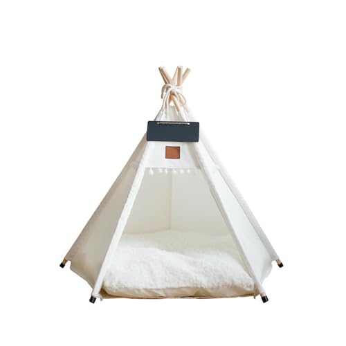 UOSIA Haustier Teepee Mit Dickem Kissen Und Blackboard, 24 Zoll Tragbare Haustierzelte Für Kleine Hunde Oder Katzen Waschbares Katzenhaus UOSIA Haustier Teepee Mit Dickem Kissen Und Blackboard, 24 Zoll Tragbare Haustierzelte Für Kleine Hunde Oder Katzen Waschbares Katzenhaus von UOSIA