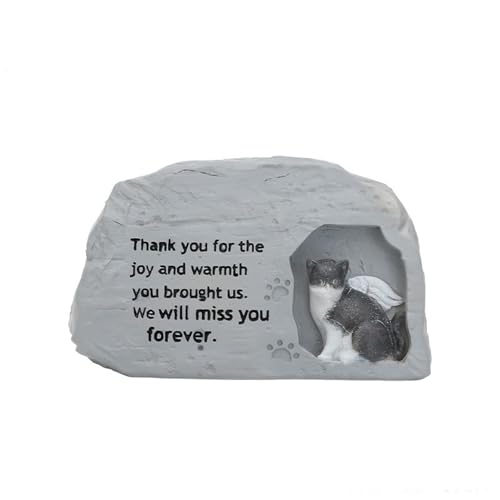 UOSIA Haustier Urne für Katze Asche Harz Engel Katze und Asche Tasche Haustier Sympathie Geschenk Hund Grab Marker Statue für Garten Dekor von UOSIA