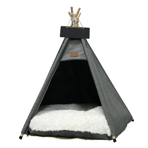 UOSIA Haustier Zelt für Hunde Portable Hundehäuser mit dicken Kissen waschbar für den Innen- und Außenbereich Welpen Tipi Katzenbett UOSIA Haustier Zelt für Hunde Portable Hundehäuser mit dicken Kissen waschbar für den Innen- und Außenbereich Welpen Tipi Katzenbett von UOSIA
