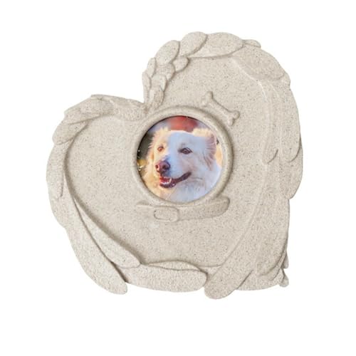 UOSIA Herzförmige Gedenksteine für Haustiere mit Fotorahmen, Sympathiegeschenk für den Verlust eines Hundes, Statuen für Hunde oder Katzen für drinnen und draußen UOSIA Herzförmige Gedenksteine für Haustiere mit Fotorahmen, Sympathiegeschenk für den Verlust eines Hundes, Statuen für Hunde oder Katzen für drinnen und draußen von UOSIA