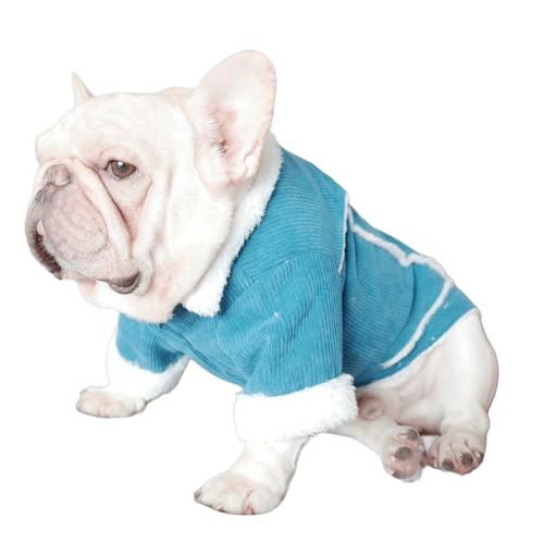 UOSIA Hund Fleece Gefüttert Mantel Warm Französisch Bulldog Corduroy Zweibeinige Kleidung Mode Lapel Snaps Schließung Hund Wintermantel Für Kleine Hunde Junge Mädchen von UOSIA