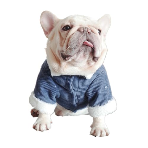 UOSIA Hund Fleece Gefüttert Mantel Warm Französisch Bulldog Corduroy Zweibeinige Kleidung Mode Lapel Snaps Schließung Hund Wintermantel Für Kleine Hunde Junge Mädchen von UOSIA