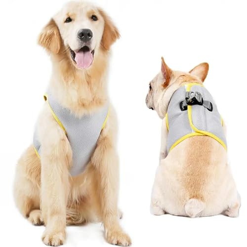 UOSIA Hund Kühlung Weste Harness Kühler Jacke Mit Schnalle Für Großen Mittleren Kleinen Hund, Verstellbare Atmungsaktive Jacke Für Outdoor Wandern Wandern Sommer von UOSIA
