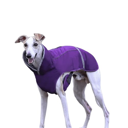 UOSIA Hund Wintermantel Mit Fleece Futter Winddichte Schildkröte Hals Kaltes Wetter Mäntel Für Italienische Greyhound Whippets, Verstellbare Quick-Release-Schnalle Für Mittlere/Große Hunde von UOSIA