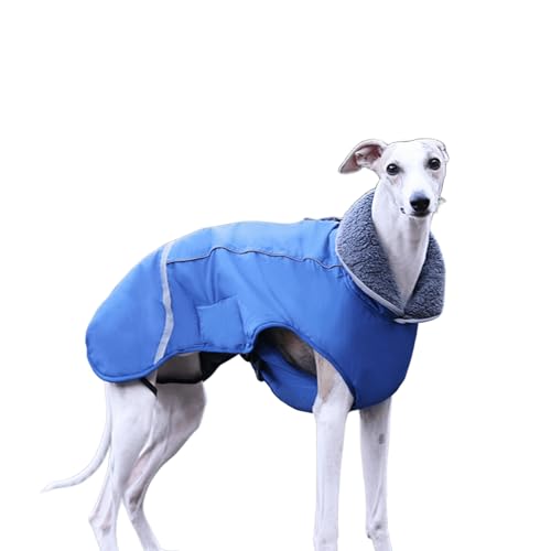 UOSIA Hund Wintermantel Mit Fleece Futter Winddichte Schildkröte Hals Kaltes Wetter Mäntel Für Italienische Greyhound Whippets, Verstellbare Quick-Release-Schnalle Für Mittlere/Große Hunde von UOSIA