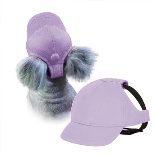 UOSIA Hunde-Baseballmütze mit Ohrlöchern, verstellbares Design, Haustier-Sonnenhüte für kleine, mittlere Hunde und Katzen, ganzjährig im Freien von UOSIA