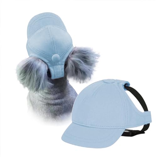 UOSIA Hunde-Baseballmütze mit Ohrlöchern, verstellbares Design, Haustier-Sonnenhüte für kleine, mittlere Hunde und Katzen, ganzjährig im Freien von UOSIA