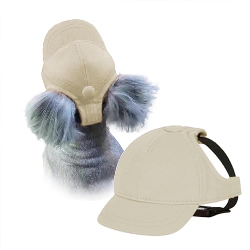 UOSIA Hunde-Baseballmütze mit Ohrlöchern, verstellbares Design, Haustier-Sonnenhüte für kleine, mittlere Hunde und Katzen, ganzjährig im Freien von UOSIA