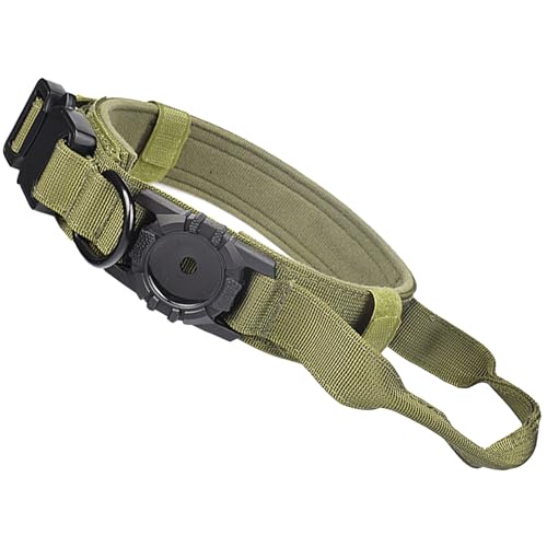 UOSIA Hunde Kragen Mit Airtag Halter Verstellbarer Nylon Air Tag Haustier Kragen Mit Kontrollgriff Und Schnellfreisetzung Schwermetall Schnalle Für Mittlere Große Hunde von UOSIA