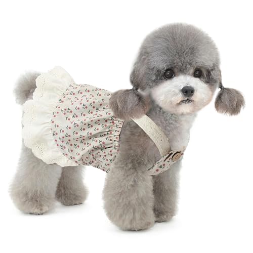 UOSIA Hunde-Prinzessin-Kleid für kleine Hunde, Mädchen, floraler Hunderock, Haustier-Hunde-Hosenträger-Weste-Kleid, modische Baumwollspitze, Hunde-Geburtstagsparty-Outfits, Sommer UOSIA Hunde-Prinzessin-Kleid für kleine Hunde, Mädchen, floraler Hunderock, Haustier-Hunde-Hosenträger-Weste-Kleid, modische Baumwollspitze, Hunde-Geburtstagsparty-Outfits, Sommer von UOSIA