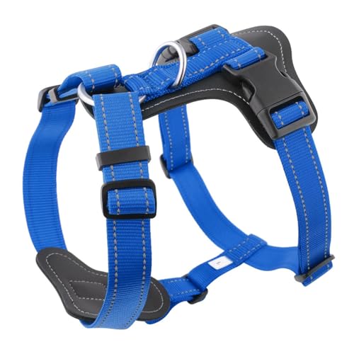 UOSIA Hundegerät Für Große Hunde Verstellbar Reflektierend Keine Pull Pet Weste Mit Schnallen Und 2 Leine Clips Bequemes Nylon Hundegerät Für Mittlere, Große Hunde von UOSIA