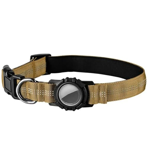 UOSIA Hundehalsband Mit Wasserdichtem Luftttag-Halter Einstellbarer Nylonhundkragen Mit Haltbarem Metall-D-Ring Für Mittelgroße Große Hunde von UOSIA