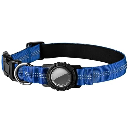 UOSIA Hundehalsband Mit Wasserdichtem Luftttag-Halter Einstellbarer Nylonhundkragen Mit Haltbarem Metall-D-Ring Für Mittelgroße Große Hunde von UOSIA