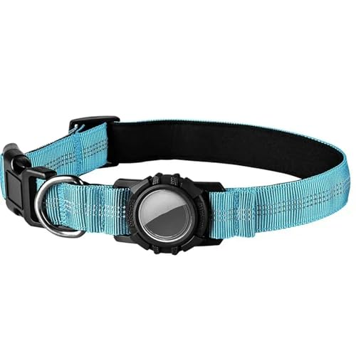 UOSIA Hundehalsband Mit Wasserdichtem Luftttag-Halter Einstellbarer Nylonhundkragen Mit Haltbarem Metall-D-Ring Für Mittelgroße Große Hunde von UOSIA