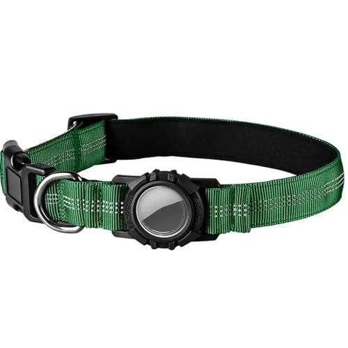 UOSIA Hundehalsband Mit Wasserdichtem Luftttag-Halter Einstellbarer Nylonhundkragen Mit Haltbarem Metall-D-Ring Für Mittelgroße Große Hunde von UOSIA