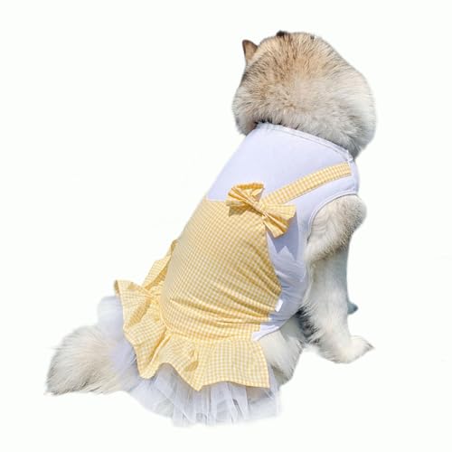 UOSIA Hundekleid, kariert, Tüllkleid, Pullover, Haustier-T-Shirt, Prinzessinnenkleid, Welpe, Tutu, Rock, ausgefallenes mehrlagiges Spitzen-Hunde-Hochzeits-Outfit für kleine, mittelgroße und große UOSIA Hundekleid, kariert, Tüllkleid, Pullover, Haustier-T-Shirt, Prinzessinnenkleid, Welpe, Tutu, Rock, ausgefallenes mehrlagiges Spitzen-Hunde-Hochzeits-Outfit für kleine, mittelgroße und große von UOSIA