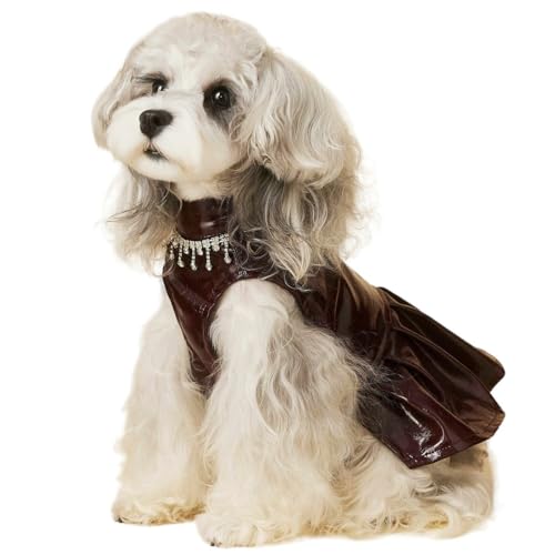 UOSIA Hundekleider für kleine Hunde Mädchen Luxus Leder Welpen Hochzeit Abendkleid mit Halskette UOSIA Hundekleider für kleine Hunde Mädchen Luxus Leder Welpen Hochzeit Abendkleid mit Halskette von UOSIA