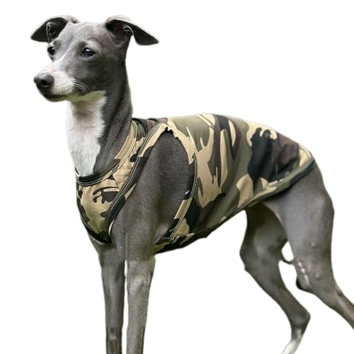 UOSIA Italienische Greyhound Kleidung, Baumwolle, Ärmelloses Pullover T-Shirt, Leichte Und Atmungsaktive Hunde Tank Tops Für Whippets Hunde von UOSIA
