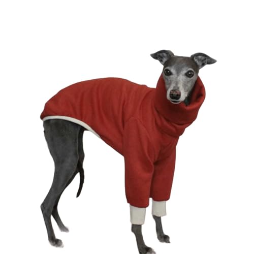 UOSIA Italienischer Windhund-Pullover Rot Whippet Rollkragenpullover Dehnbares Fleece-Sweatshirt Stilvolles weiches 2-Bein-Hundeshirt Weste für Whippet Lurcher Salukis, große Hunde UOSIA Italienischer Windhund-Pullover Rot Whippet Rollkragenpullover Dehnbares Fleece-Sweatshirt Stilvolles weiches 2-Bein-Hundeshirt Weste für Whippet Lurcher Salukis, große Hunde von UOSIA