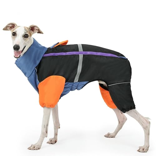 UOSIA Kaltes Wetter Hundejacke Winter Warme Vollkörper Whippet Hundemantel Mit Reißverschluss Reflektierende Verstellbare Haustier Schneejacke Für Kleine Mittlere Große Hunde von UOSIA