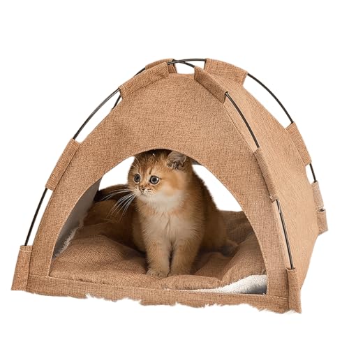 UOSIA Katzenzelt, Katzenhäuser Für Indoor-Katzen, Schnelle Montage Und Demontage, Tragbares Haustierzelt Mit Kissen Für Katzen, Kleine Hunde UOSIA Katzenzelt, Katzenhäuser Für Indoor-Katzen, Schnelle Montage Und Demontage, Tragbares Haustierzelt Mit Kissen Für Katzen, Kleine Hunde von UOSIA