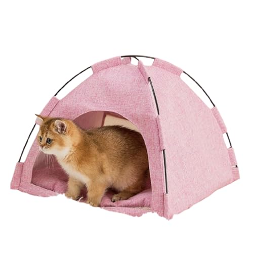 UOSIA Katzenzelt, Katzenhäuser Für Indoor-Katzen, Schnelle Montage Und Demontage, Tragbares Haustierzelt Mit Kissen Für Katzen, Kleine Hunde UOSIA Katzenzelt, Katzenhäuser Für Indoor-Katzen, Schnelle Montage Und Demontage, Tragbares Haustierzelt Mit Kissen Für Katzen, Kleine Hunde von UOSIA