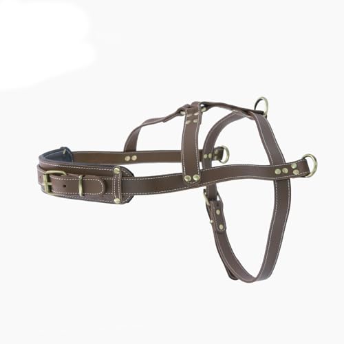 UOSIA Leder Heavy Duty Dog Harness Handgefertigte Weiche Kaffee Hundeweste Mit D-Ring Verstellbare Starke Ziehgurt Weste Für Mittlere, Große Hunde UOSIA Leder Heavy Duty Dog Harness Handgefertigte Weiche Kaffee Hundeweste Mit D-Ring Verstellbare Starke Ziehgurt Weste Für Mittlere, Große Hunde von UOSIA