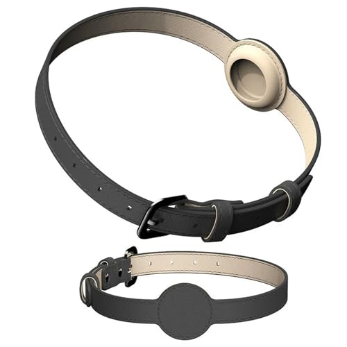 UOSIA Leder Hundehalsband – Leichtes Und Bequemes PU AirTag Hundehalsband Mit AirTag Halter Für Kleine Mittlere Große Hunde von UOSIA