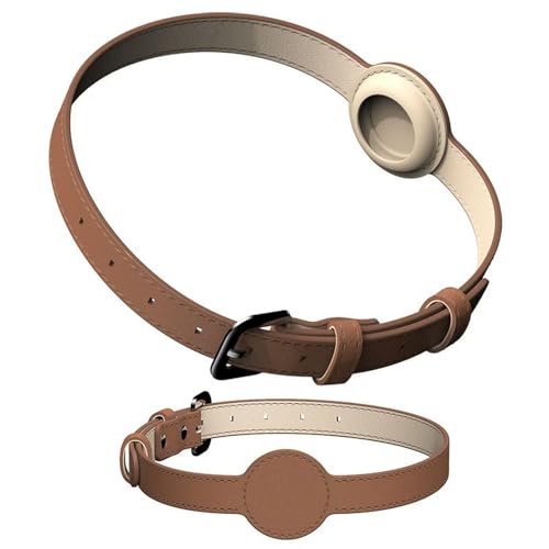 UOSIA Leder Hundehalsband – Leichtes Und Bequemes PU AirTag Hundehalsband Mit AirTag Halter Für Kleine Mittlere Große Hunde von UOSIA