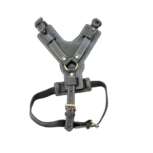 UOSIA Lederhundgurt Mit D-Ringen Und Verstellbaren Schnallen Verstellbarer Heavy Duty Haustiergurt Für Große Hunde Ideal Für Wandern, Training Und Tägliche Aktivitäten von UOSIA