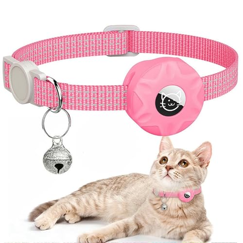 UOSIA Nylon -Katzenkragen Mit Silikonlufttag Halter - Einstellbarer, Leichtgewichtiger Kätzchenkragen Mit Reflektierenden Streifen Und Glocke Für Mädchen -Jungen Katzen Welpe von UOSIA