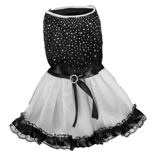 UOSIA Polka Dot Hundekleid mit Schleife ärmellos Spitzenbesatz Tüllrock Elegante Sommerhochzeitskleidung für Chihuahua, Yorkie, Pomeranian, Pudel UOSIA Polka Dot Hundekleid mit Schleife ärmellos Spitzenbesatz Tüllrock Elegante Sommerhochzeitskleidung für Chihuahua, Yorkie, Pomeranian, Pudel von UOSIA