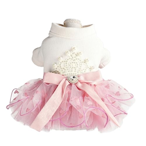 UOSIA Rosa Tüllrock-Hochzeitskleid für Welpen mit Schleifen Süße Mädchenhunde Elegantes formelles Partykleid für Geburtstage Kronprinzessinnenkleid UOSIA Rosa Tüllrock-Hochzeitskleid für Welpen mit Schleifen Süße Mädchenhunde Elegantes formelles Partykleid für Geburtstage Kronprinzessinnenkleid von UOSIA