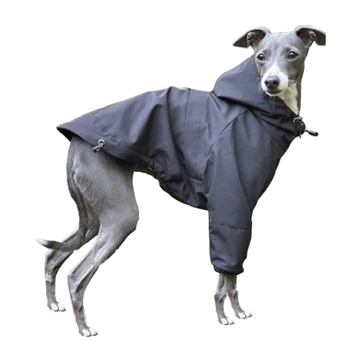 UOSIA Schwarze Winter Hund Jacke Mit Hoodie Wasserdicht Leichtes Haustiermantel Mit Beinen Verstellbare Whippet Hund Reißverschluss Jacken Mit Leine Loch Für Italienischen Greyhound UOSIA Schwarze Winter Hund Jacke Mit Hoodie Wasserdicht Leichtes Haustiermantel Mit Beinen Verstellbare Whippet Hund Reißverschluss Jacken Mit Leine Loch Für Italienischen Greyhound von UOSIA