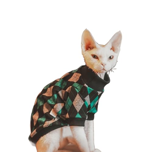 UOSIA Sphynx Katze Baumwolle Sweatshirt Weicher Warmer Mantel Für Kätzchen Pullover Check Langärmeliges Hemd Für Haarlose Katzen Dehnbares Hemd Für Devon Rex Im Frühjahr UOSIA Sphynx Katze Baumwolle Sweatshirt Weicher Warmer Mantel Für Kätzchen Pullover Check Langärmeliges Hemd Für Haarlose Katzen Dehnbares Hemd Für Devon Rex Im Frühjahr von UOSIA