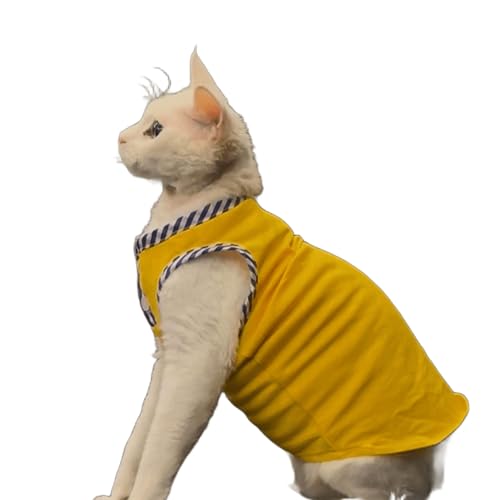 UOSIA Sphynx Katze Gelbes Hemd Atmungsaktive Elastische Kätzchen Kleidung Weiche Haarlose Katzen Hemd Haustier Sommerkleidung Für Sphynx, Devon Rex UOSIA Sphynx Katze Gelbes Hemd Atmungsaktive Elastische Kätzchen Kleidung Weiche Haarlose Katzen Hemd Haustier Sommerkleidung Für Sphynx, Devon Rex von UOSIA