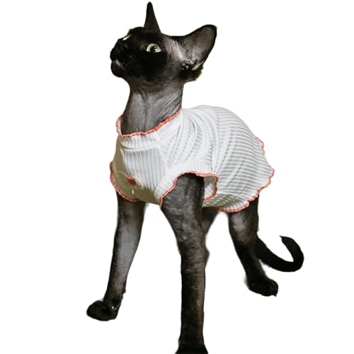 UOSIA Sphynx Katze Kleidung Atmungsaktive Elastische Katze Weste Frühjahr Und Sommer Dünne Elastizität Katze Kleidung Für Kleine Katze Und Welpe von UOSIA