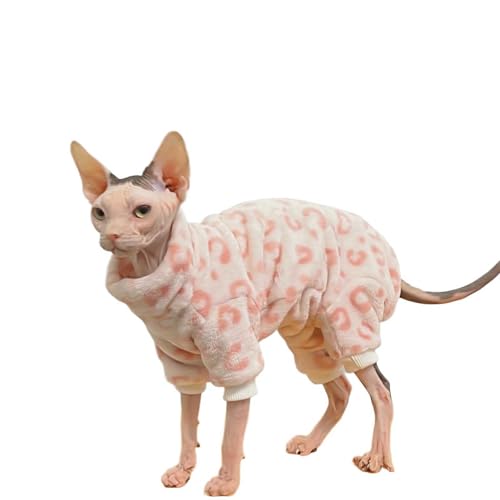 UOSIA Sphynx Katze Leopard Doppelseitige Fleece Pullover Niedliche Rosa Haarlose Katzen Vier Beine Pyjamas Jumpsuit Warme Schildkröte Hals Haustier Kleidung Für Devon, Cornish UOSIA Sphynx Katze Leopard Doppelseitige Fleece Pullover Niedliche Rosa Haarlose Katzen Vier Beine Pyjamas Jumpsuit Warme Schildkröte Hals Haustier Kleidung Für Devon, Cornish von UOSIA